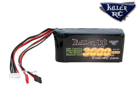 3600mAh 14.8v RX LiPo Battery - Killer RC